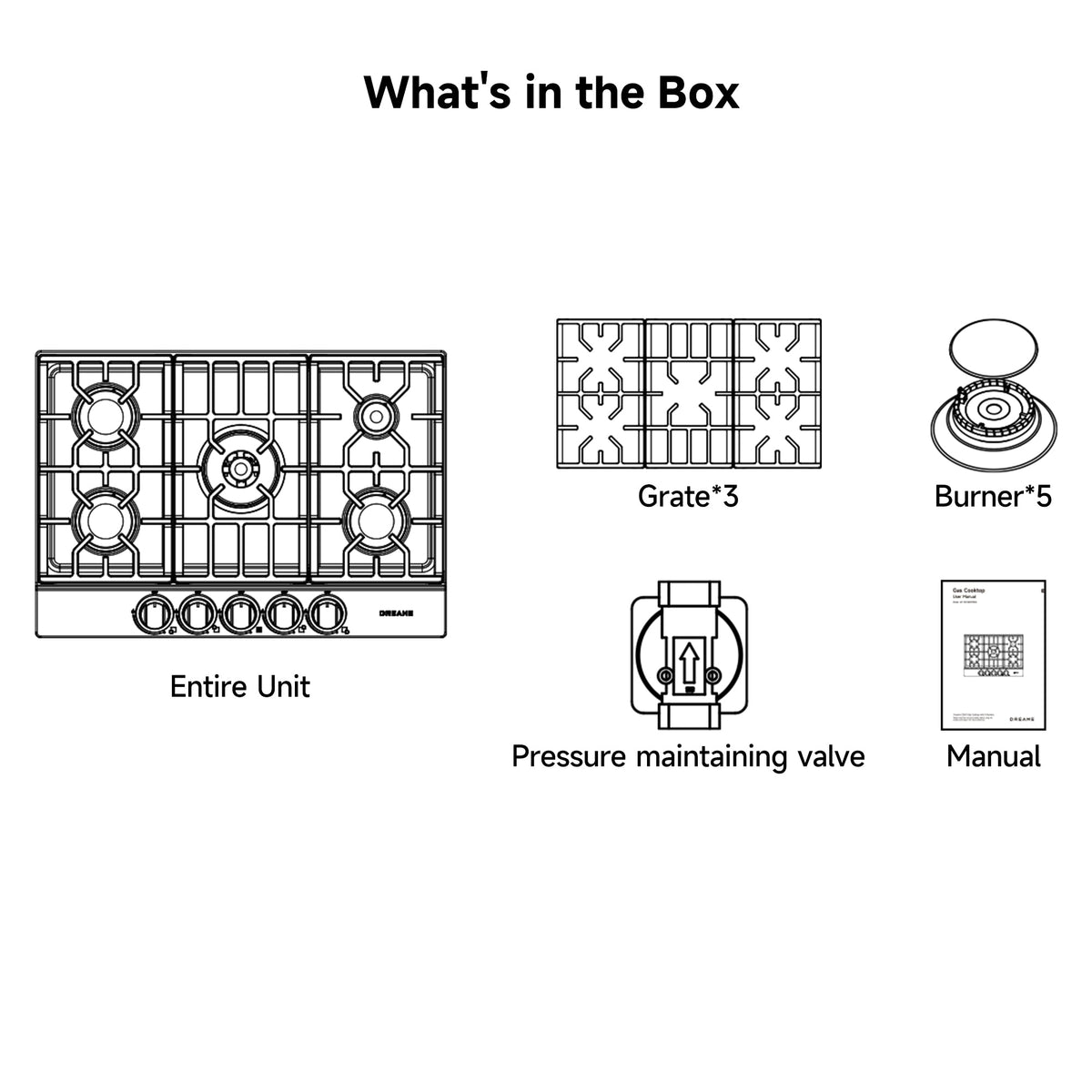 Dreame CZ601 Gas Cooktop with 5 Burners