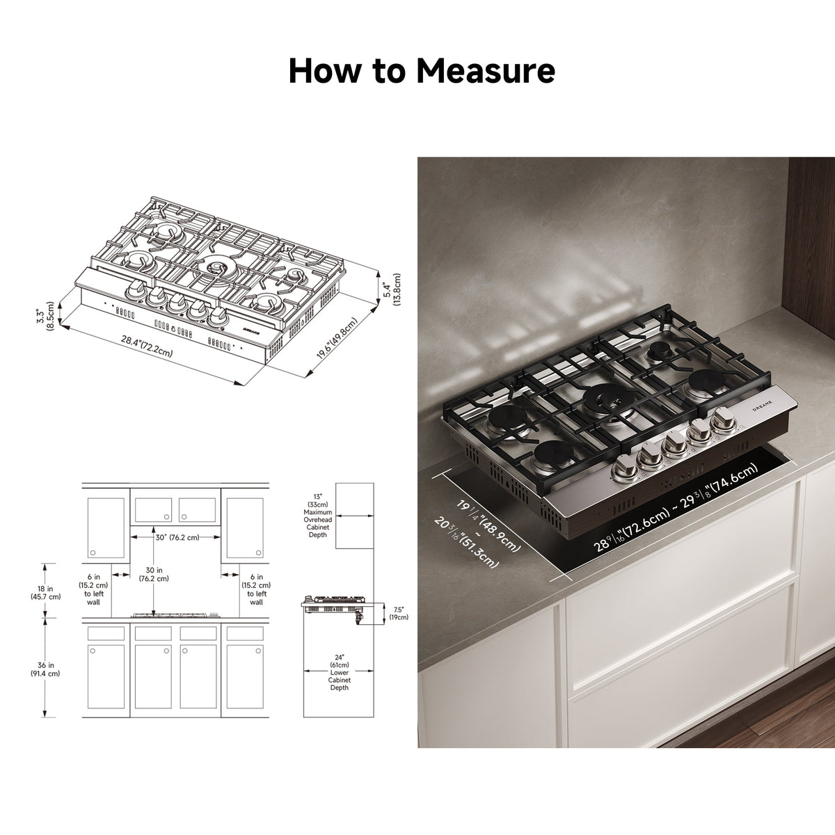 Dreame CZ601 Gas Cooktop with 5 Burners