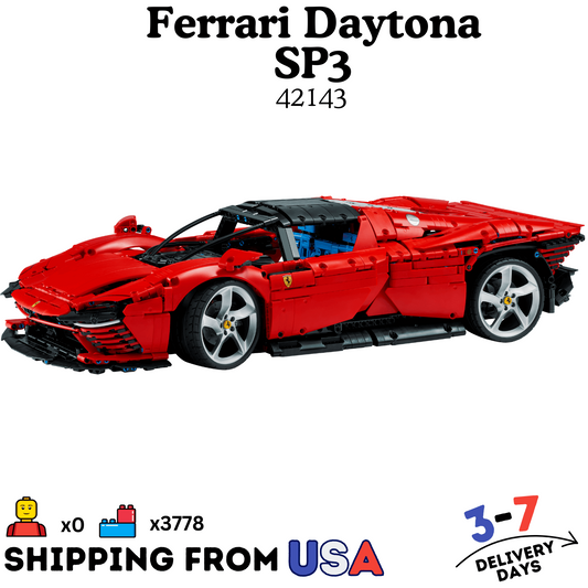 3778pcs Technic Ferrari Daytona SP3 Building Blocks Toy Car Set US