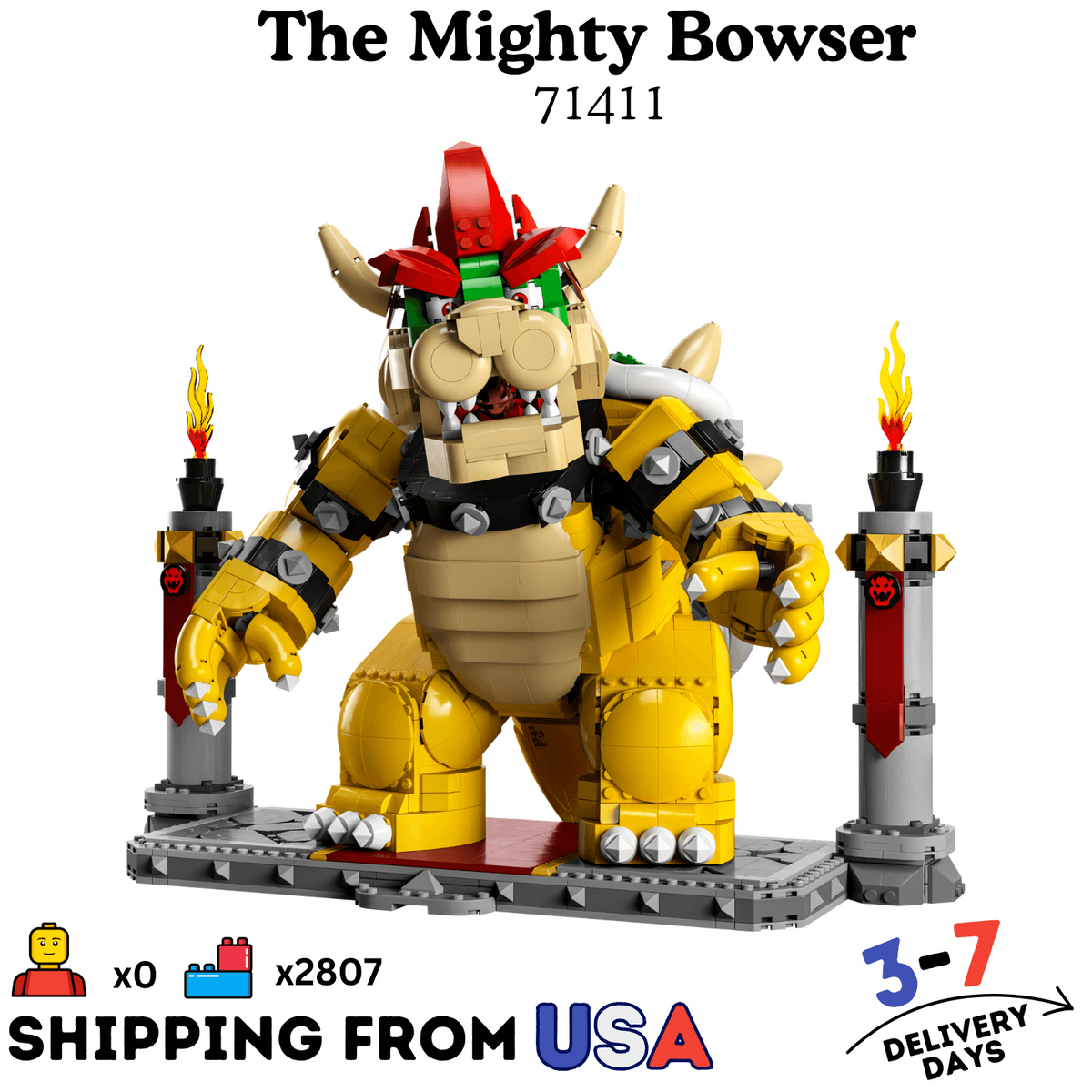 2807 PCS 87031 Super Mario The Mighty Bowser Compatible 71411 US
