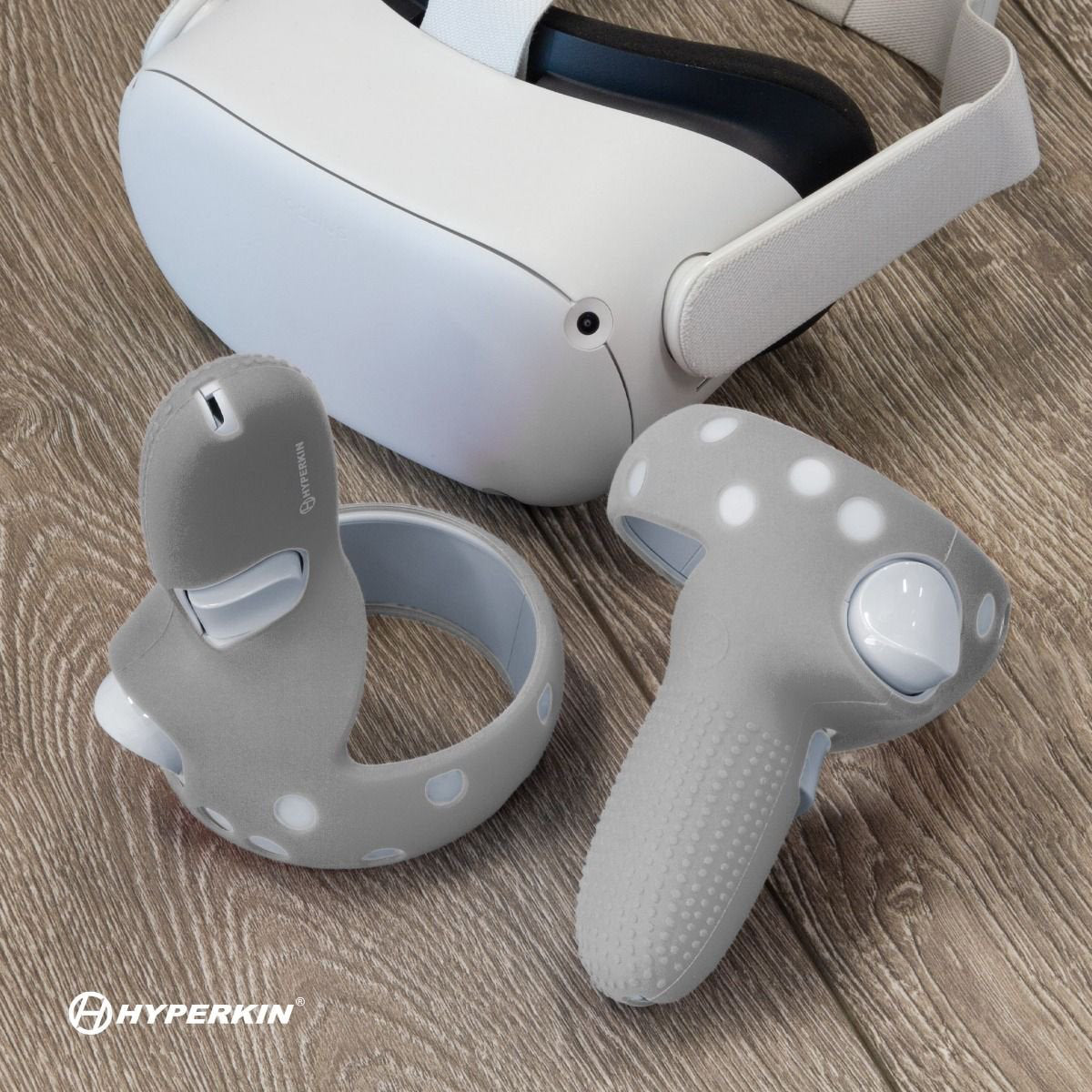Hyperkin GelShell Silicone Skins Controllers for Oculus Quest 2 Touch Controllers - Gray - Image 2