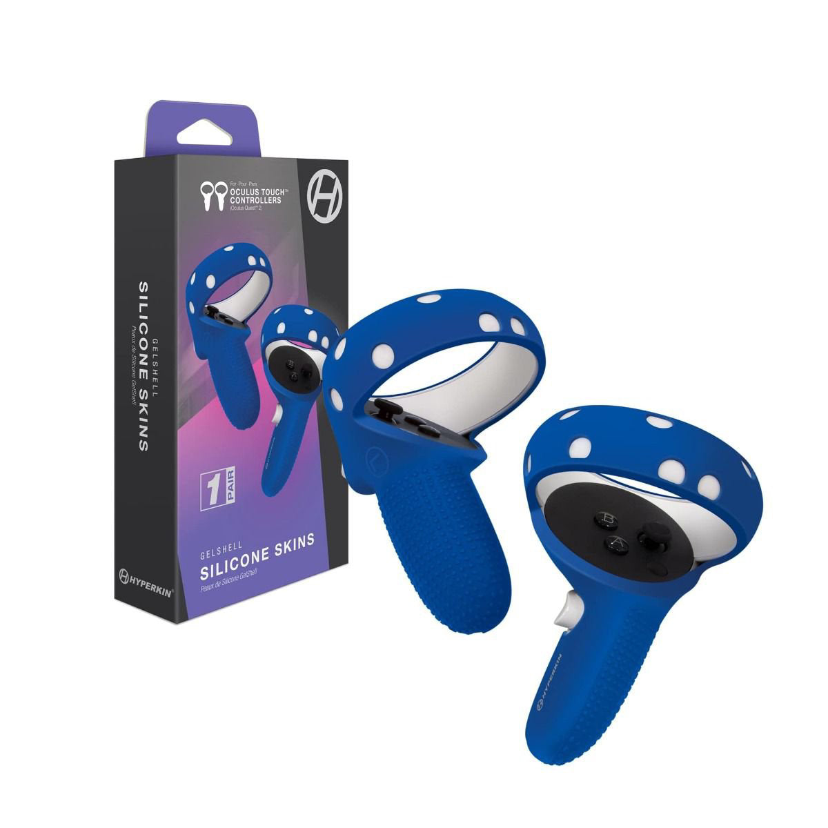 Hyperkin GelShell Silicone Skins Controllers for Oculus Quest 2 Touch Controllers - Blue - Image 3