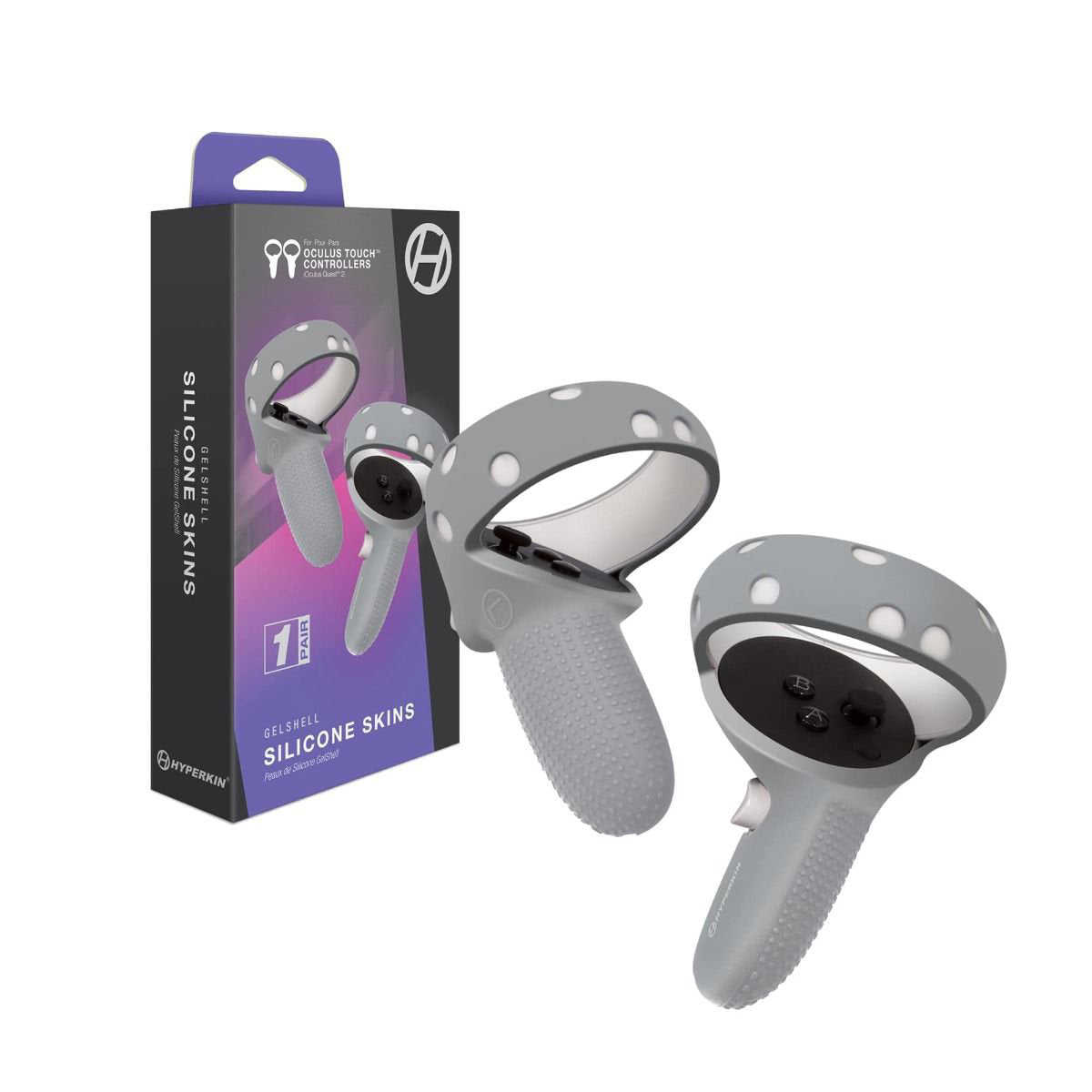 Hyperkin GelShell Silicone Skins Controllers for Oculus Quest 2 Touch Controllers - Gray - Image 3