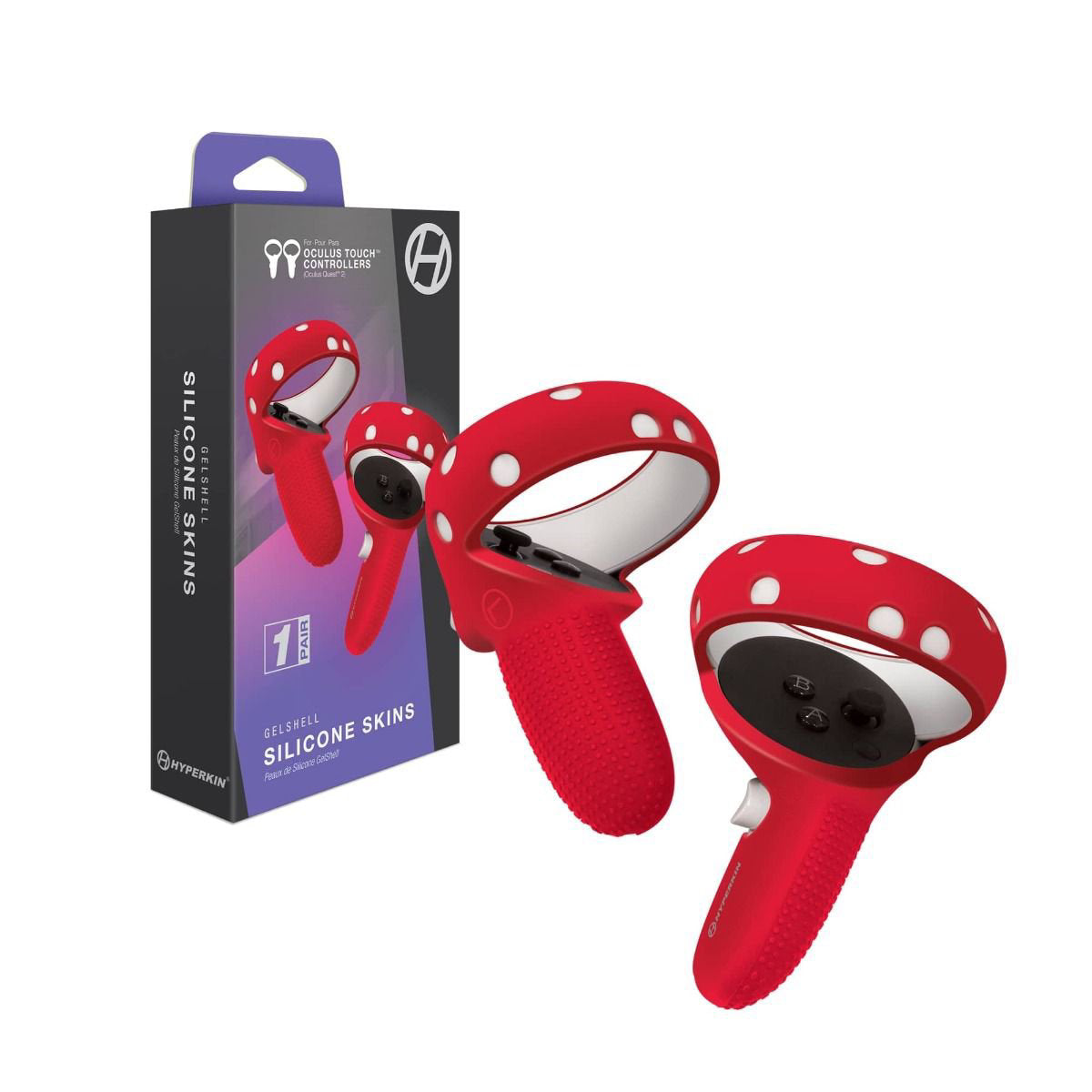 Hyperkin GelShell Silicone Skins Controllers for Oculus Quest 2 Touch Controllers - Red - Image 3