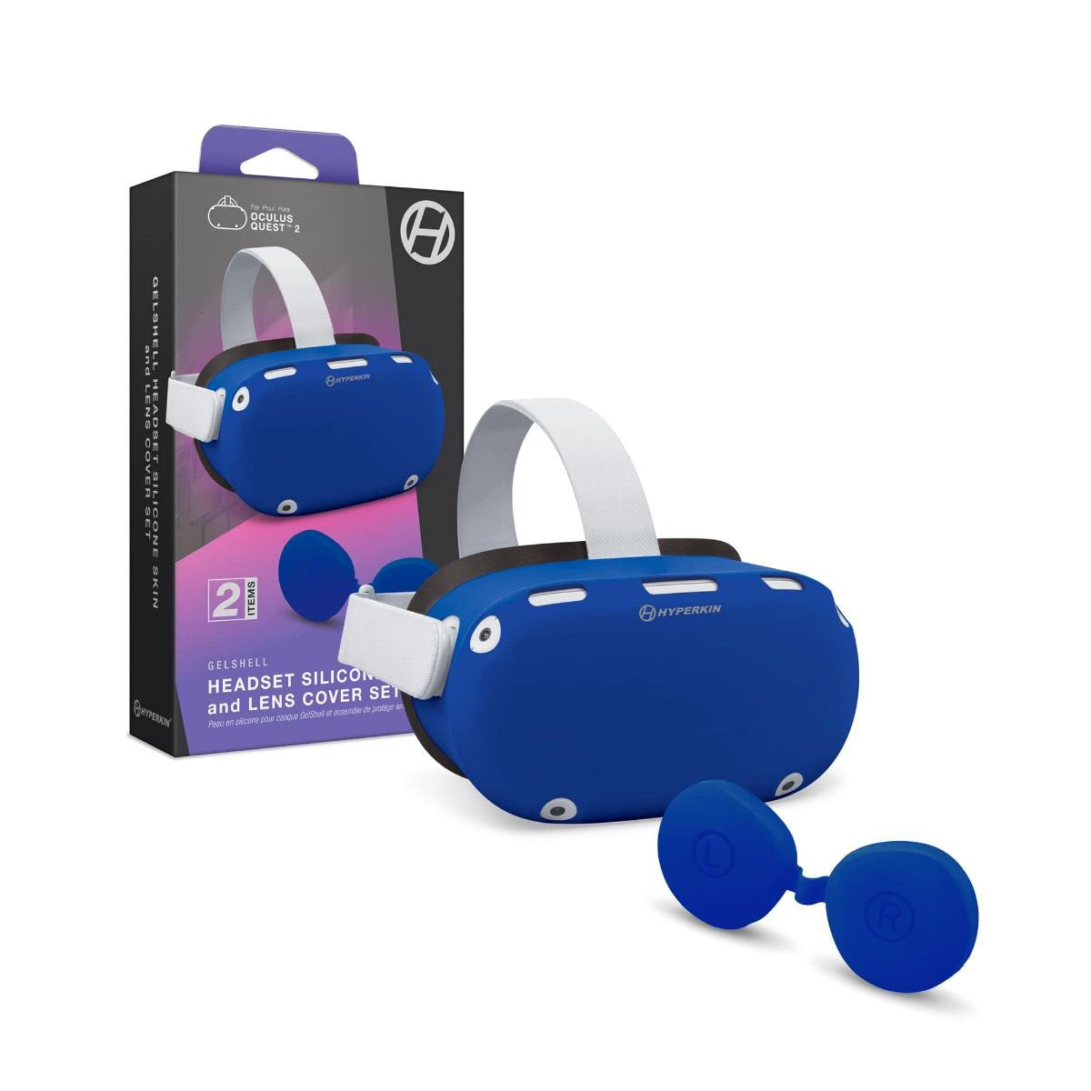 Hyperkin GelShell Headset Silicone Skin and Lens Cover Set for Oculus Quest 2 - Blue - Image 4
