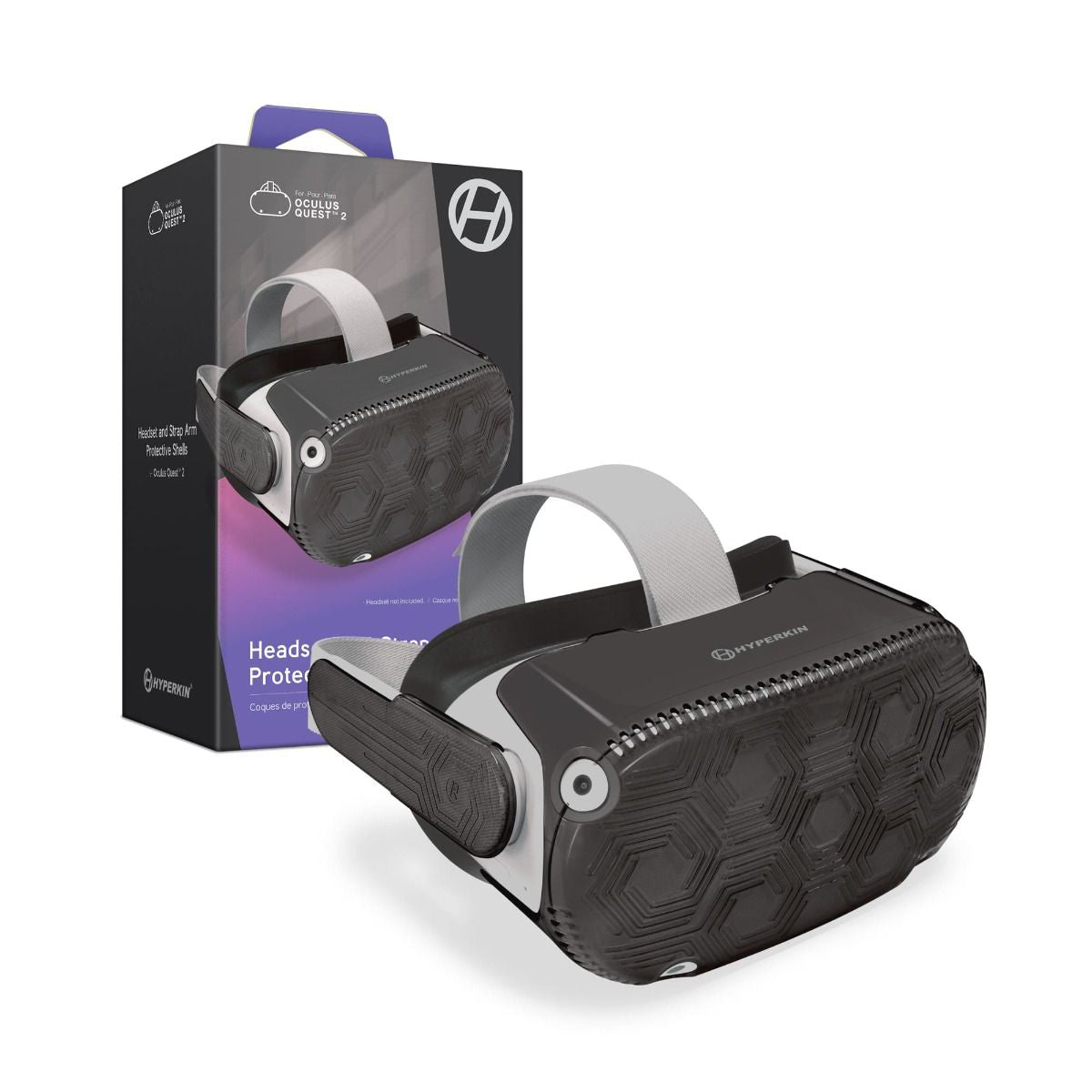 Hyperkin M07514-CG Headset and Strap Arm Protective Shells for Oculus Quest 2 - Cool Gray - Image 4